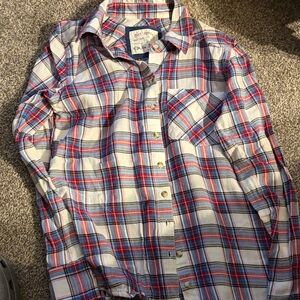 Plaid Button-Up Blouse